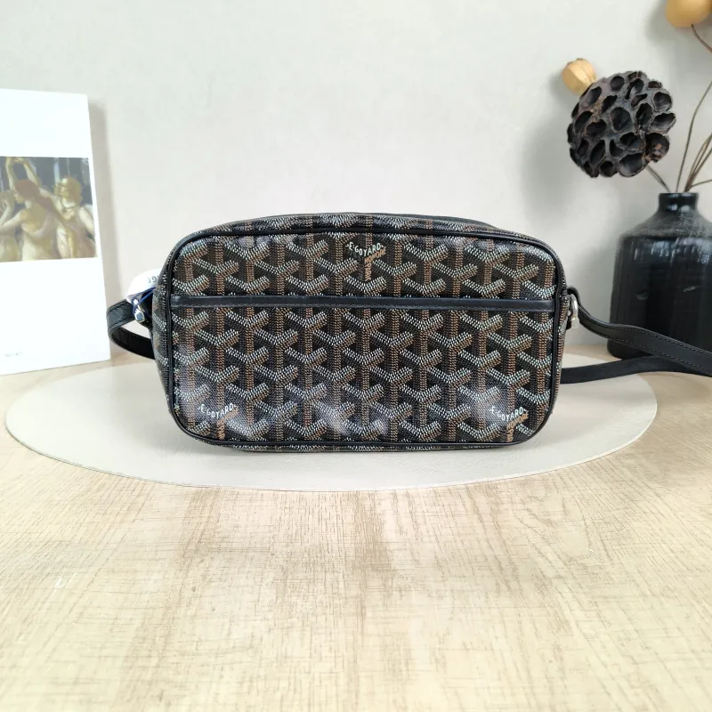 GOYARD Crossbody Bag Black PVC Small 22 × 6.5 × 13 cm
