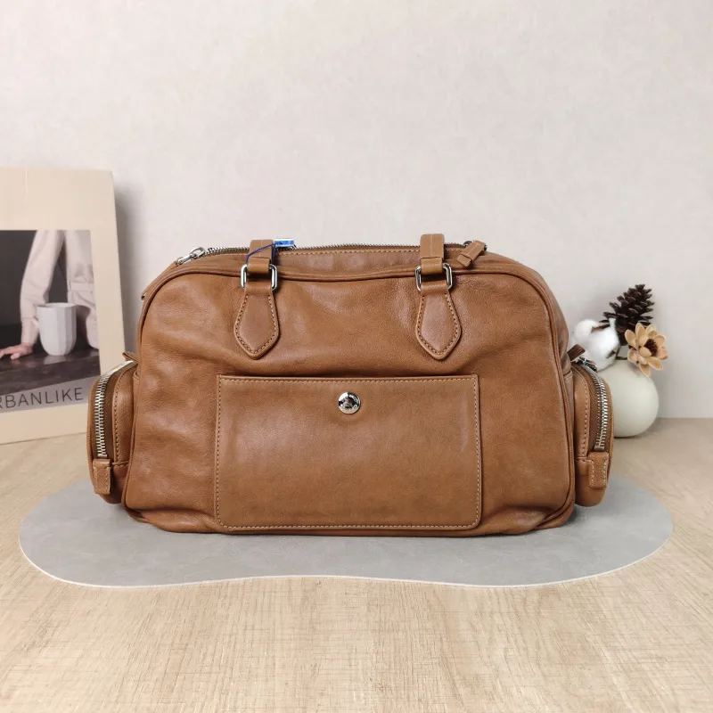 Miumiu Top Handle Bag Pocket Top Handle Bag Caramel SL ambskin One Size 32 × 14 × 22 cm — cover view 6 of 6