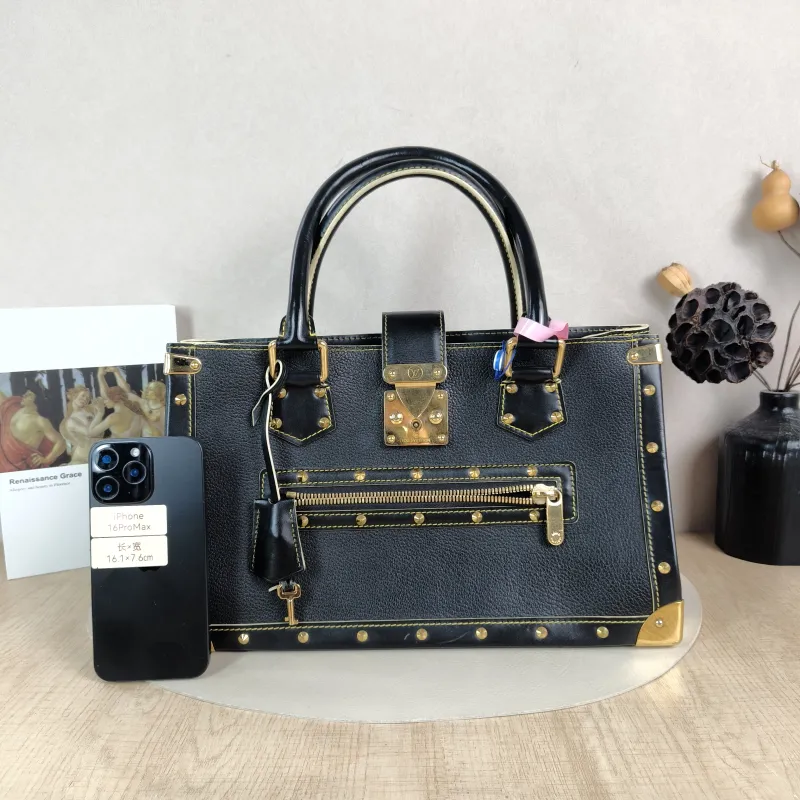 Louis Vuitton Top Handle Bag Suhali Vintage Black Calfskin One Size 36 × 12 × 22 cm — cover view 2 of 5