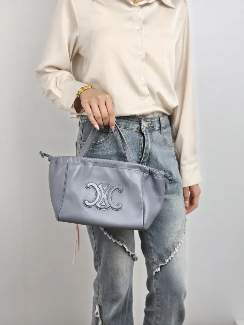 CELINE Top Handle Bag CABAS TRIOMPHE Calfskin Small 22 × 15 × 17 cm — on-model view 2 of 2