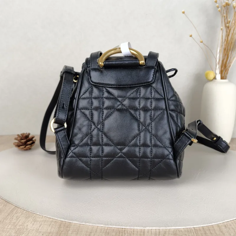 DIOR Backpack Caro Shoulder Bag Black SL ambskin Small18 × 8.5 × 18.5 cm — cover view 2 of 5