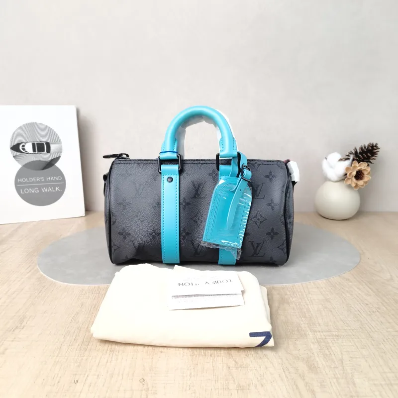 Louis Vuitton Crossbody Bag Keepall 25 Black · Blue PVC Medium 25 × 11 × 15 cm — cover view 2 of 6