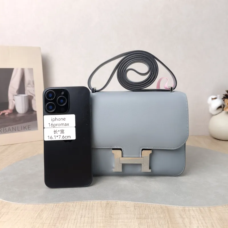 Hermès Crossbody Bag Constance 19 Silver-Tone Hardware Swift Calfskin Mini 19 × 4 × 15 cm K — cover view 6 of 6