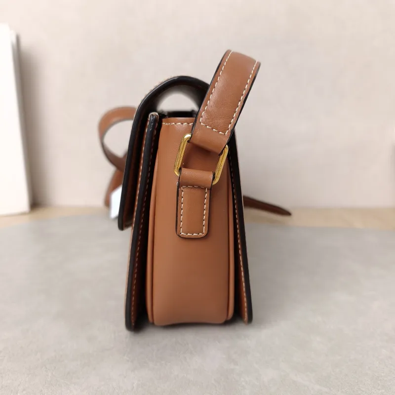 CELINE Crossbody Bag Teen Triomphe White PVC Small18.5 × 6 × 14 cm — detail view 7 of 16