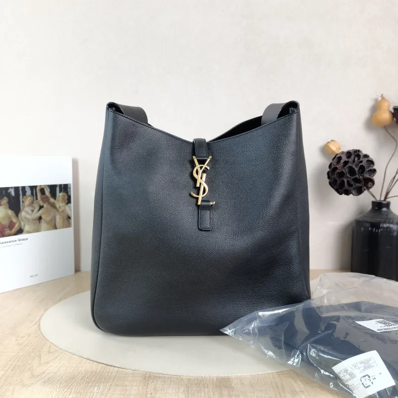SAINT LAURENT Shoulder Bag LE 5 À 7 Hobo Black Calfskin Large 30 × 13 × 31 cm — cover view 4 of 6