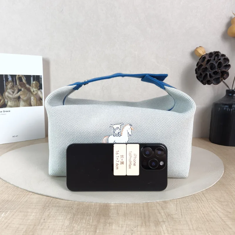 Hermès Top Handle Bag bride-a-brac Blue · White Large 25 × 15 × 21 cm — cover view 3 of 5