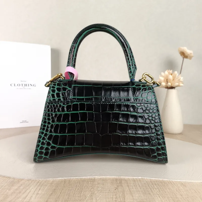 BALENCIAGA Crossbody Bag Hourglass Hourglass Bag Green Calfskin Small 23 × 10 × 14 cm — cover view 3 of 5