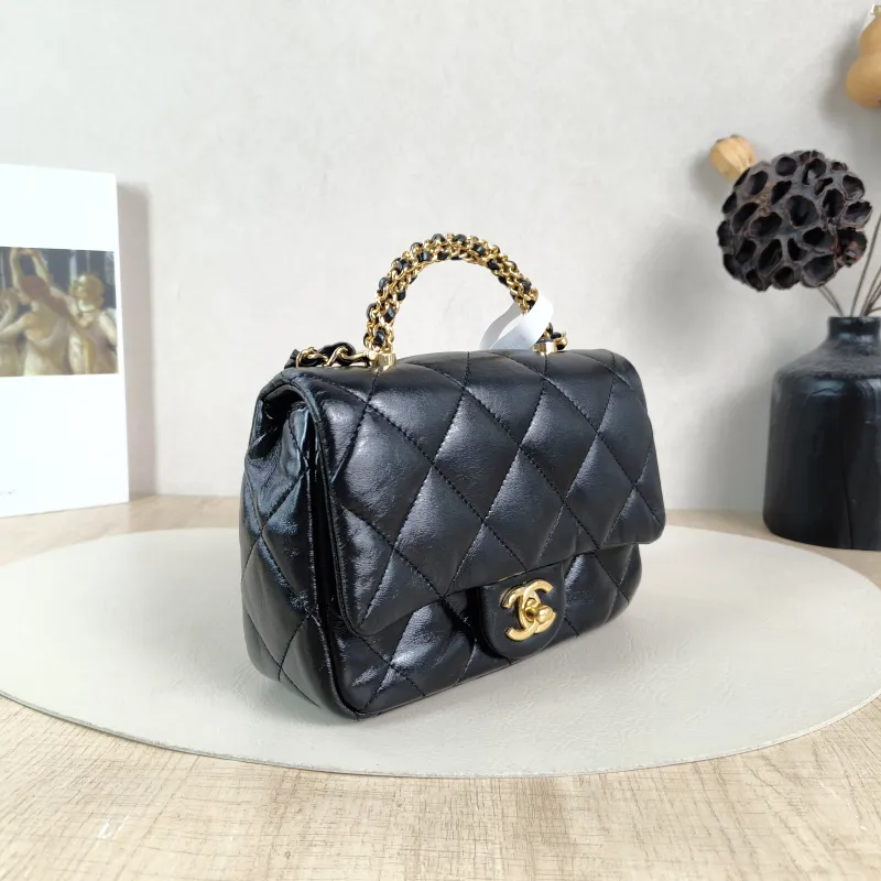 Chanel Crossbody Bag 24b Black Lambskin Mini 19 × 8.5 × 14 cm — cover view 5 of 5