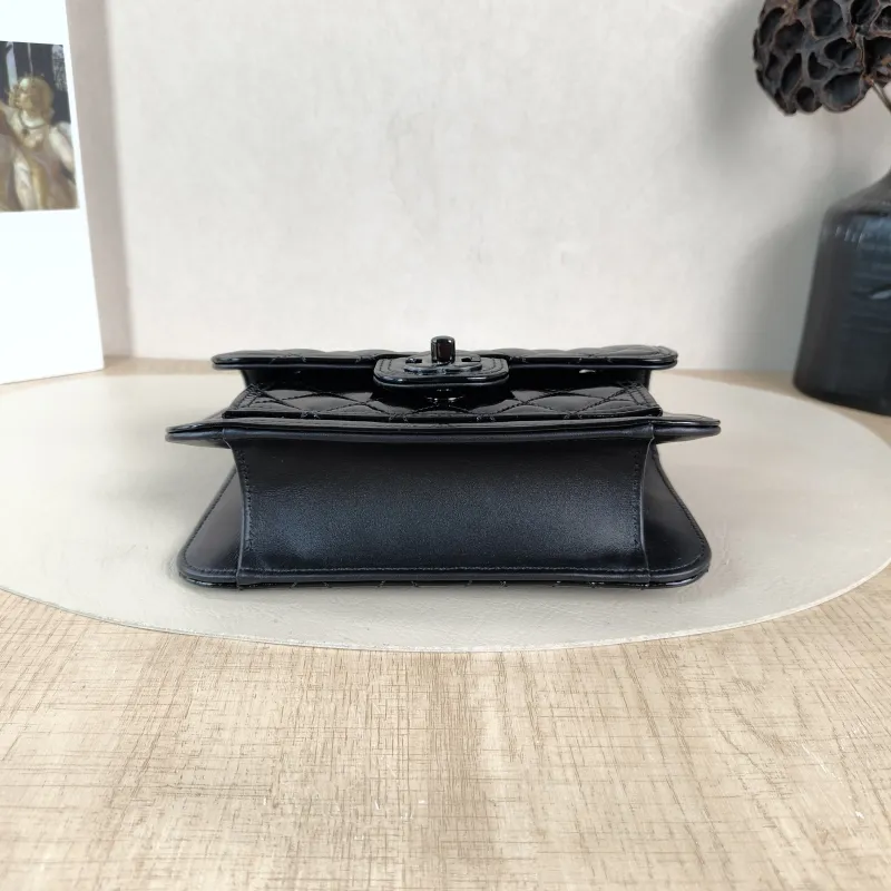 Chanel Crossbody Bag 23s Messenger Bag Black Waxed Leather Mini 19.5 × 6 × 13 cm — cover view 4 of 6