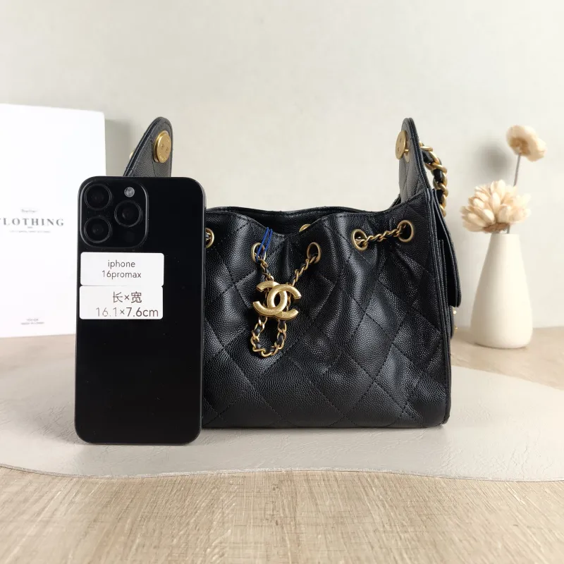 Chanel Shoulder Bag 25Bag Black Grained Calfskin Mini 20 × 12.5 × 22 cm — cover view 6 of 6