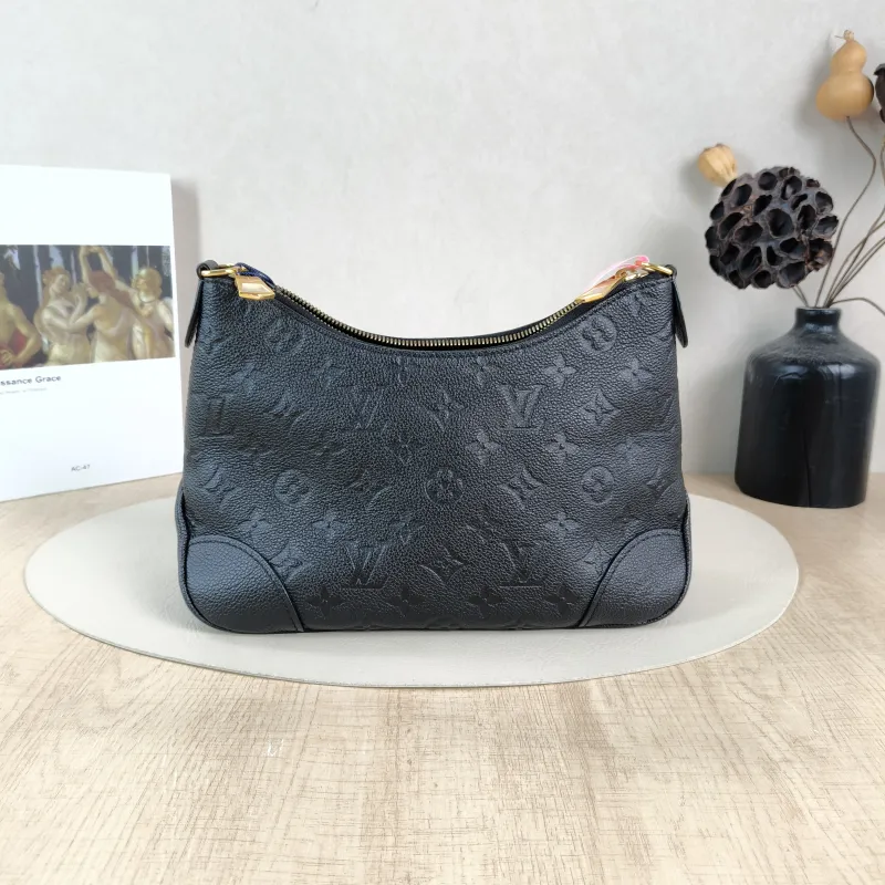 Louis Vuitton Crossbody Bag Boulogne Black Empreinte Embossed Calfskin Small 26 × 9.5 × 16 cm