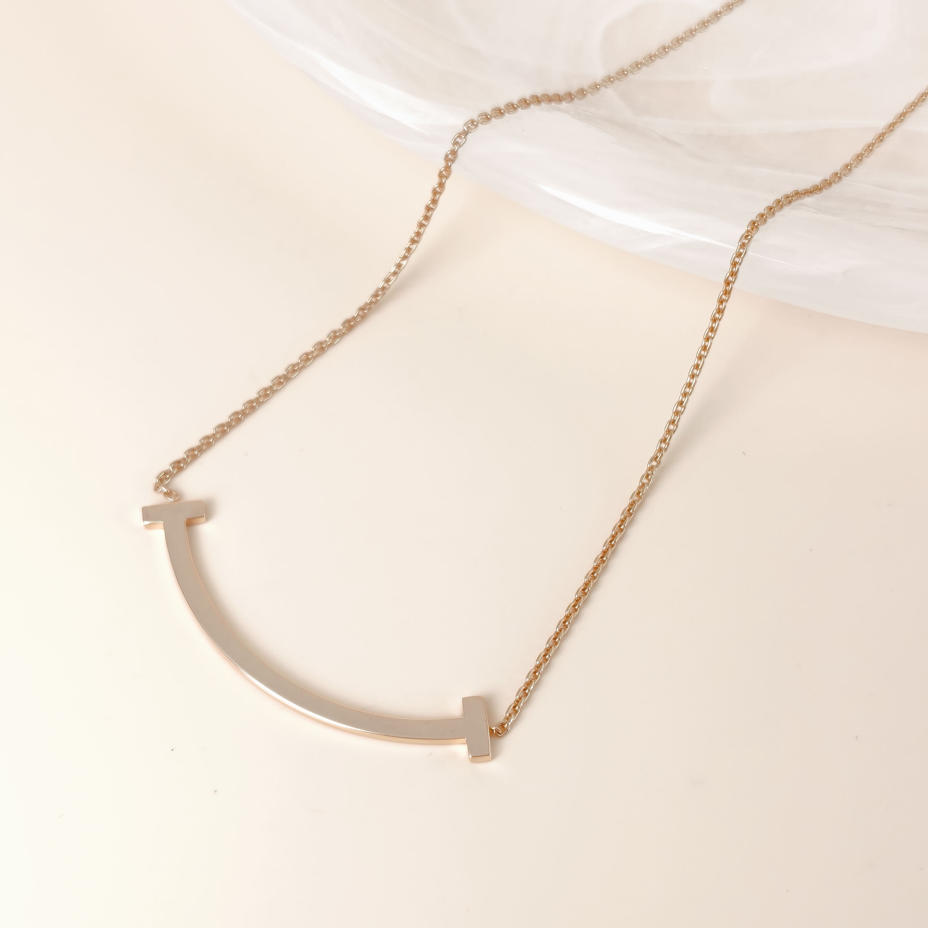 Tiffany&Co. Necklace T Collection Large Smile Necklace Rose Gold Rose Gold 18KR ose Gold Large40.6-45.7 — cover view 10 of 13
