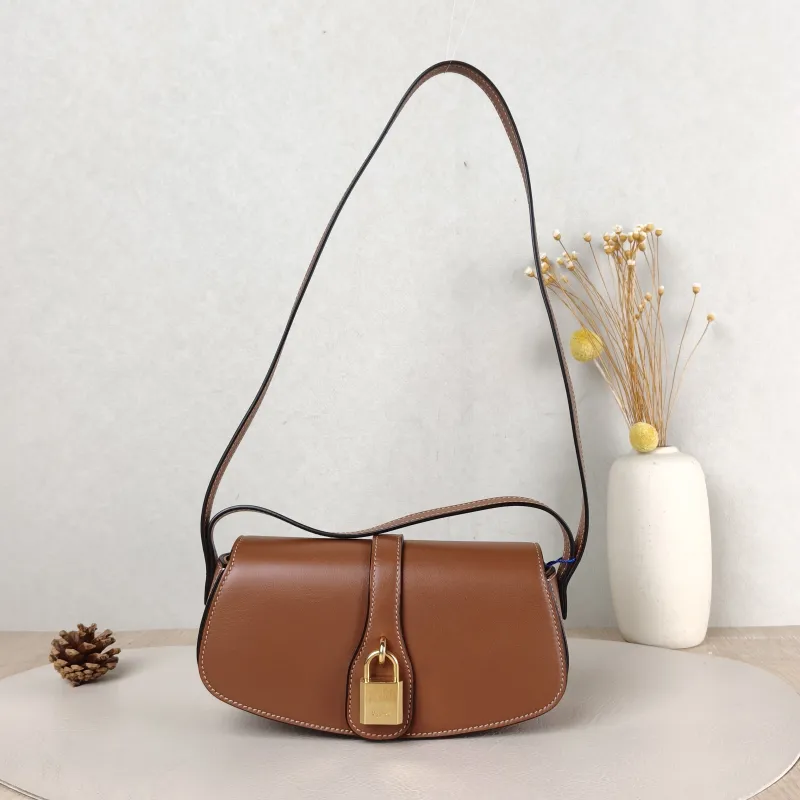 CELINE Crossbody Bag TABOU Brown Calfskin Mini 18 × 5 × 8 cm
