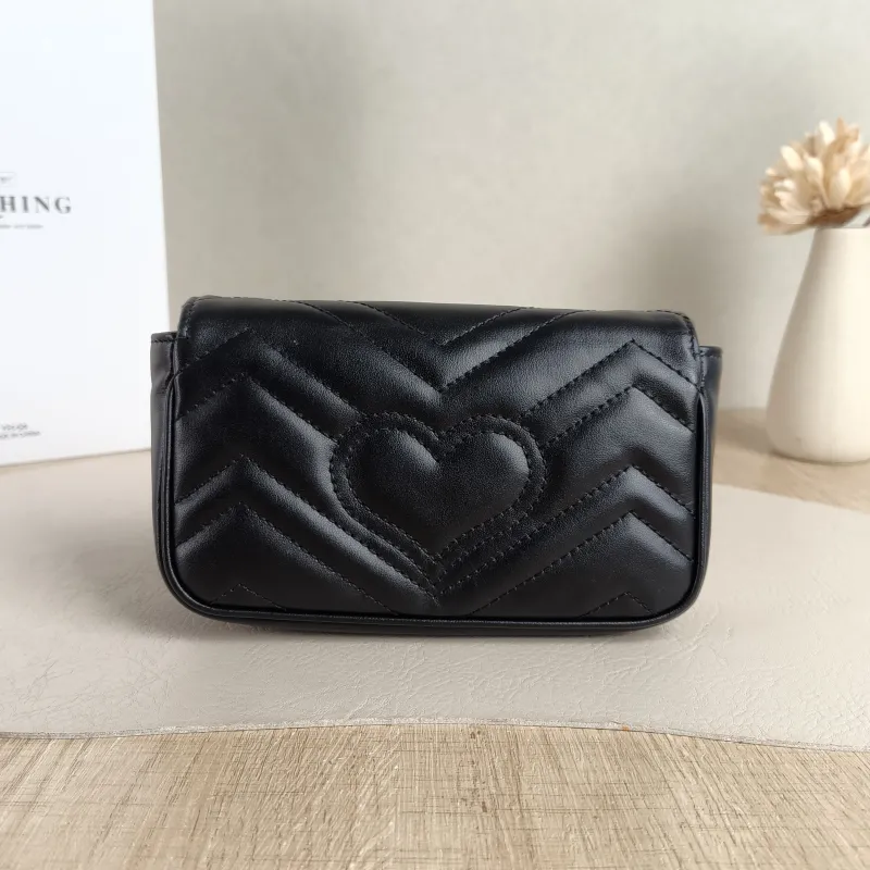 GUCCI Crossbody Bag GG Marmont Mini Marmont Mini Black Calfskinmini16.5 × 4.5 × 9.5 cm — cover view 4 of 6