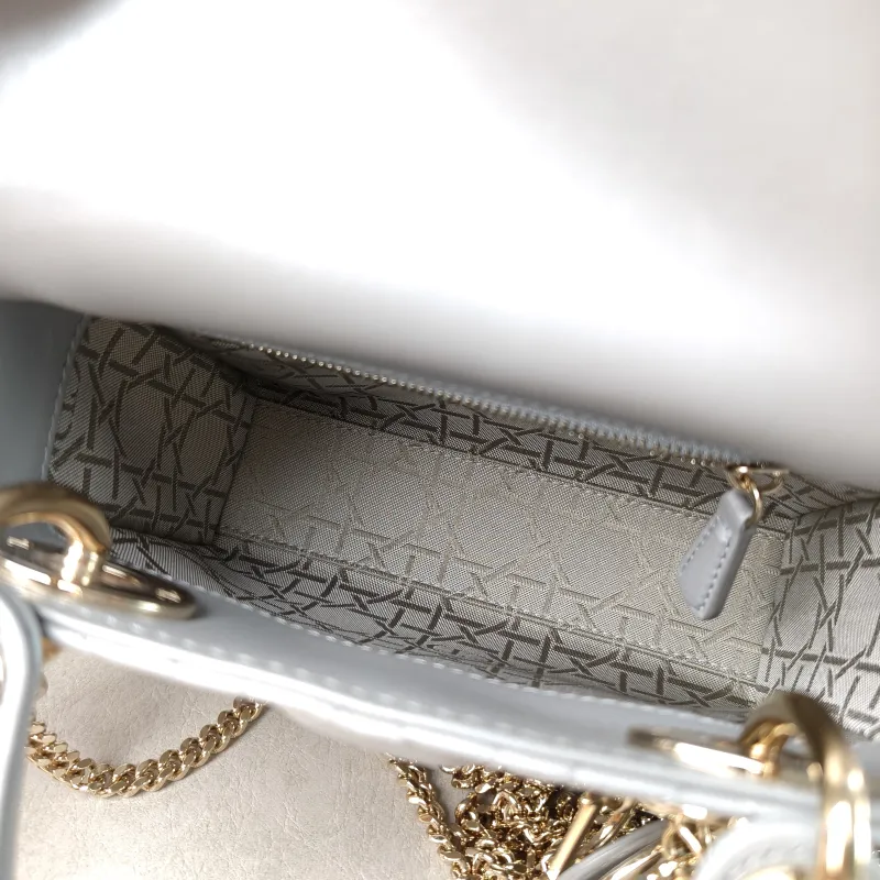 DIOR Crossbody Bag Lady Lady Dior Bag Grey Lambskin Mini 17 × 7 × 15 cm — detail view 3 of 12