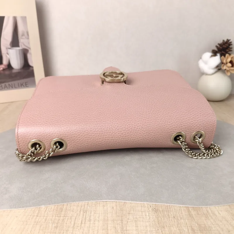 GUCCI Crossbody Bag Collection Crossbody Bag Pink Calfskin 28 × 7 × 18 cm — detail view 11 of 13