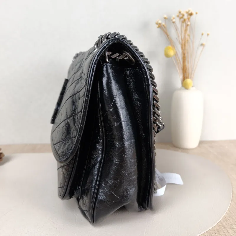 SAINT LAURENT Crossbody Bag Niki D Waxed Leather Calfskin Medium 28 × 8.5 × 20 cm — detail view 4 of 14