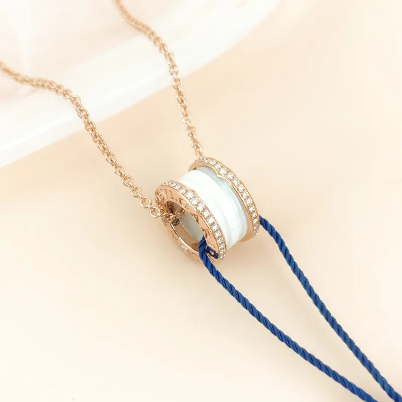 Bvlgari Necklace B.ZERO1Collection White Pavé Diamond Rose Gold Rose Gold 18KR ose Gold One Size 44cm — cover view 4 of 7