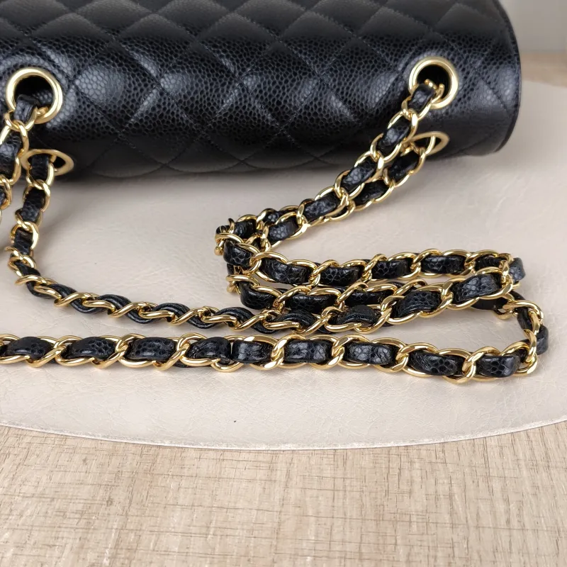 Chanel Crossbody Bag Classic Flap CF Black Grained Calfskin Small 23 × 6 × 14.5 cm 29 — detail view 6 of 13
