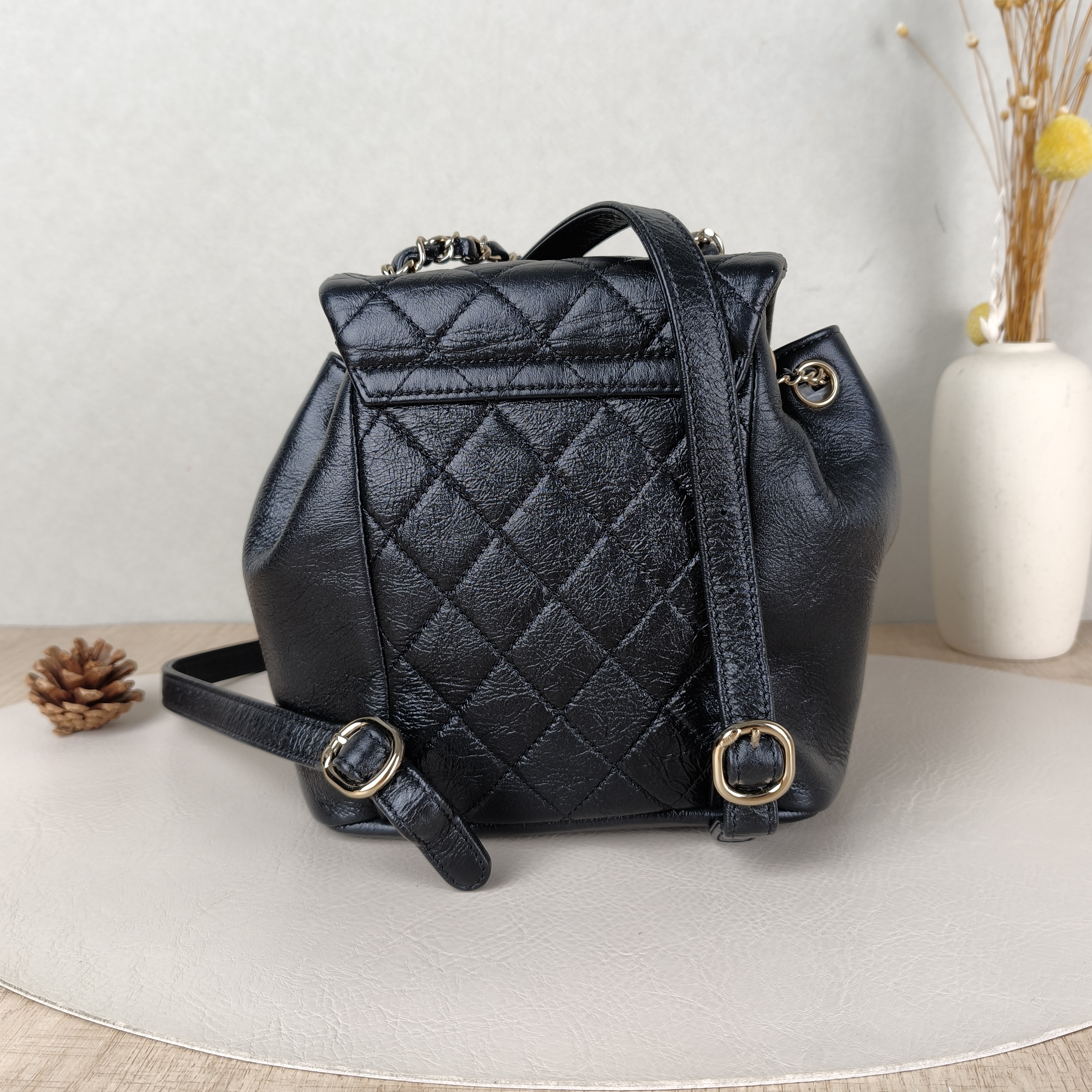 Chanel Backpack Duma Black Calfskin Small18 × 12 × 18.5 cm — cover view 5 of 5