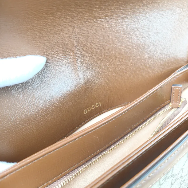 GUCCI Shoulder Bag Horsebit 1955 Horsebit Medium Monogram PVC Medium 25 × 8 × 18 cm — detail view 6 of 14