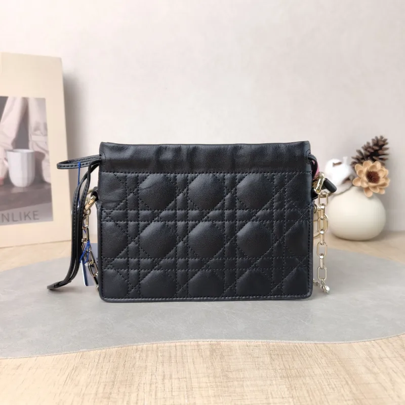 DIOR Crossbody Bag Lady Milly Chain Bag Black Lambskin Mini 19 × 5 × 13 cm — cover view 2 of 5