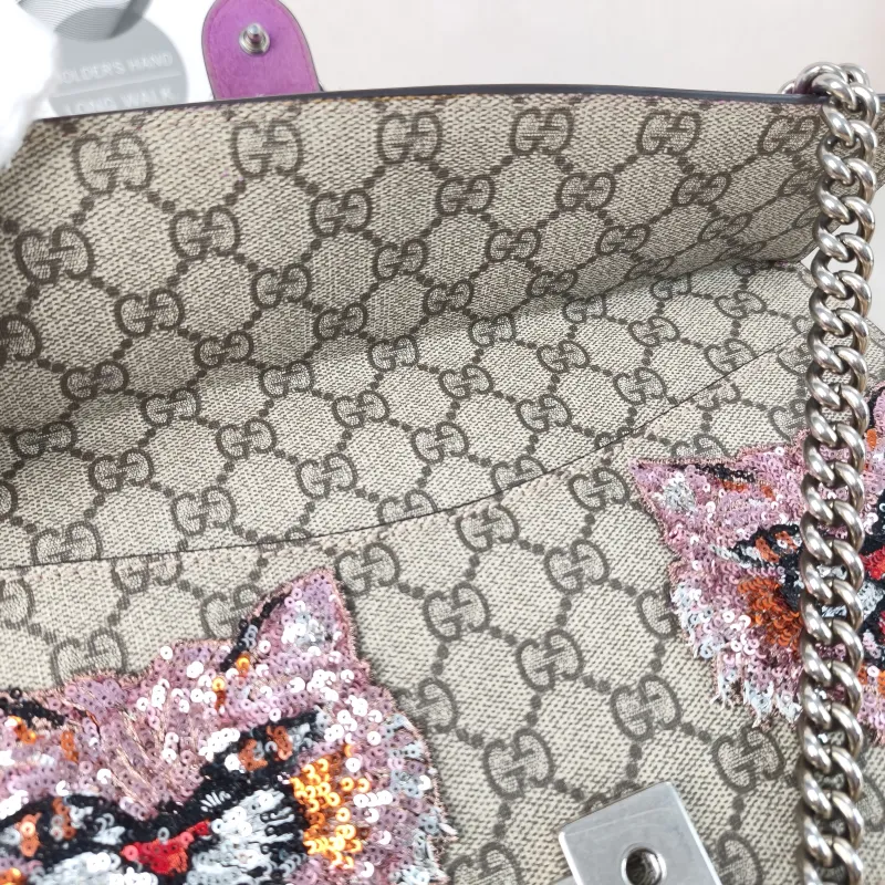 GUCCI Crossbody Bag Dionysus Monogram PVC Medium 28 × 9 × 17 cm — detail view 6 of 13