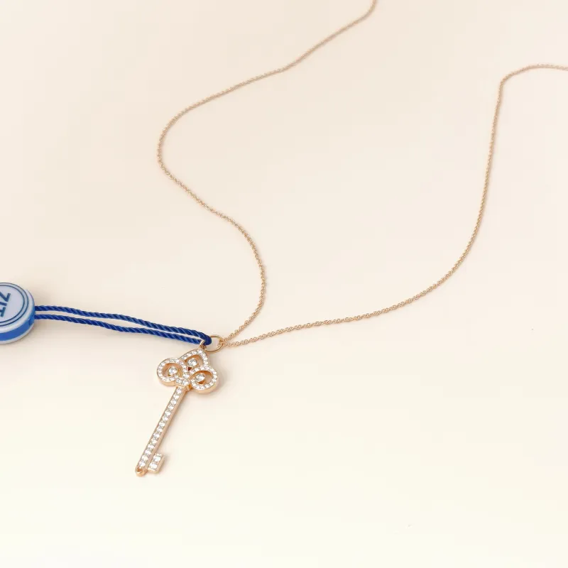 Tiffany&Co. Necklace Keys Collection Pavé Diamond Necklace Pendant Rose Gold Diamond18KR ose Gold One Size45cm — cover view 12 of 13