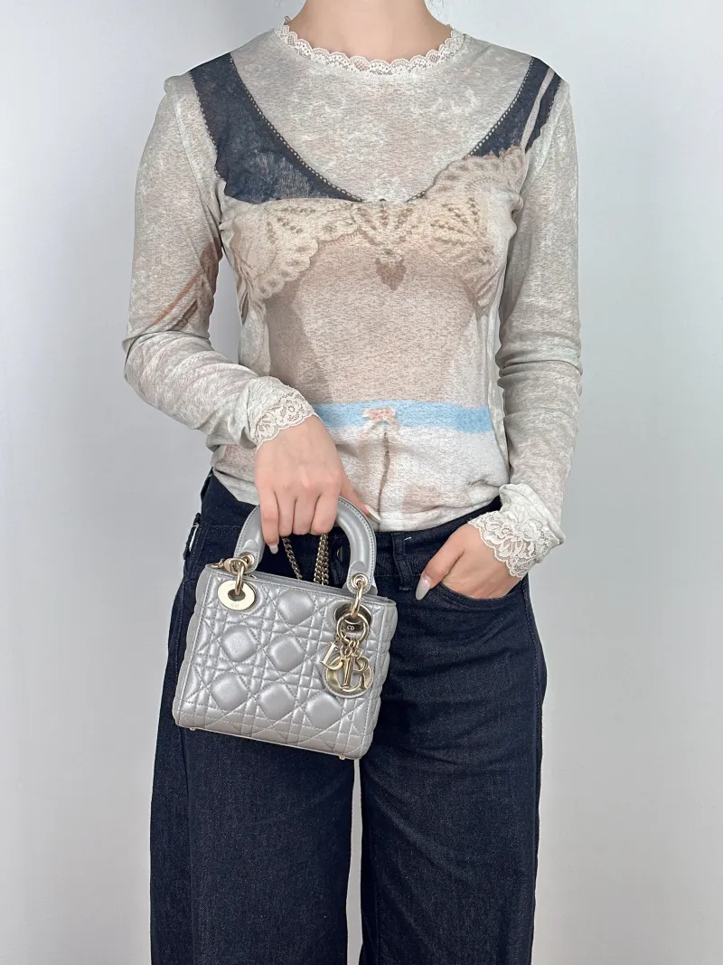 DIOR Crossbody Bag Lady Lady Dior Bag Mini12 × 5 × 10 cm — on-model view 1 of 3