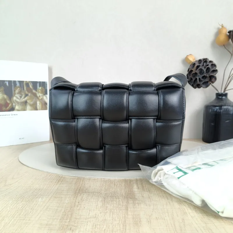 Bottega Veneta Crossbody Bag Padded Cassette Woven Black Lambskin Medium 26 × 8 × 18 cm — cover view 6 of 6