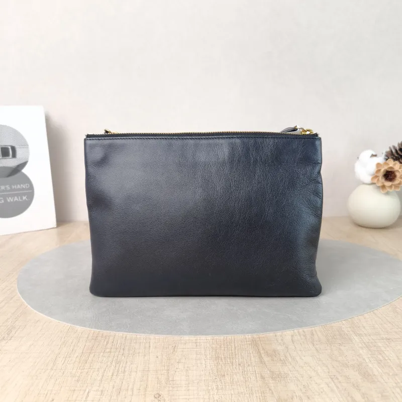 CELINE Crossbody Bag Trio Messenger Bag Black Lambskin Large25.5 × 5 × 17.5 cm — cover view 2 of 6