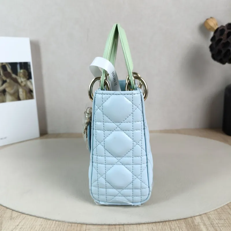 DIOR Crossbody Bag Lady Lady Dior Bag Green Blue Lambskin mini17 × 7 × 15 cm — detail view 6 of 14