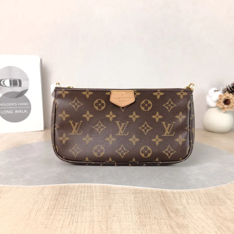 Louis Vuitton Crossbody Bag Multi Pochette Accessoires Shoulder Strap PVC Small 24 × 4 × 13.5 cm