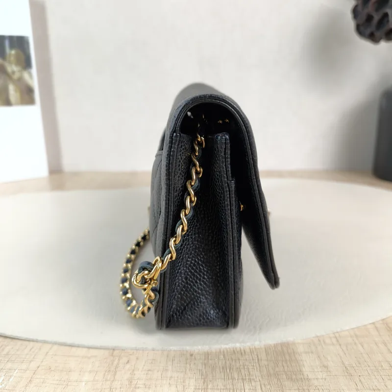Chanel Crossbody Bag Classic Flap WOC CF WOCWOC Bag Black Grained Calfskinmini19.2 × 3.5 × 12.3 cm — detail view 8 of 13
