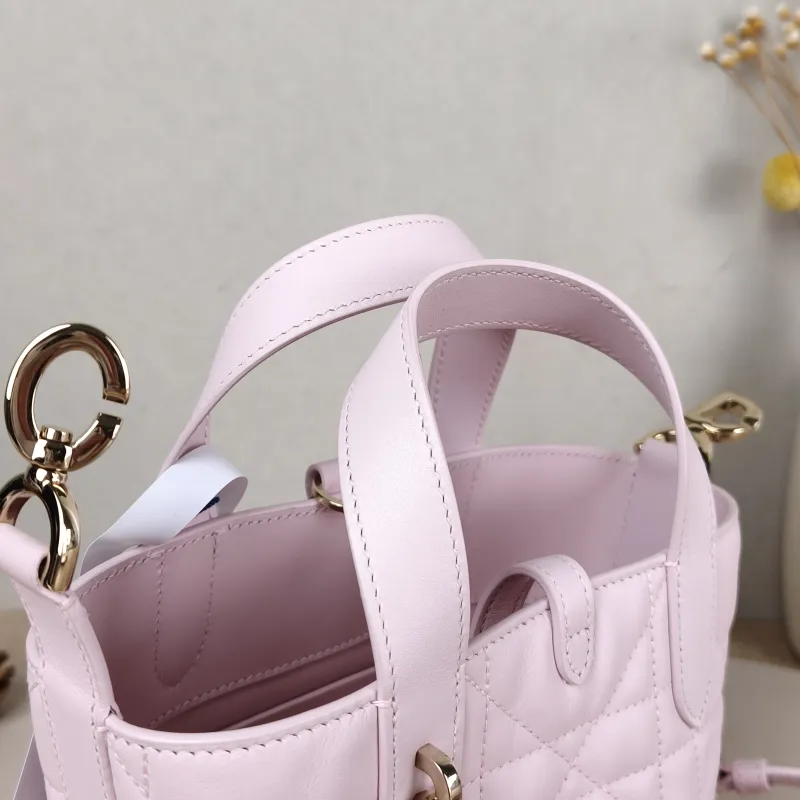 DIOR Top Handle Bag TOUJOURS Edition Pink Calfskin Mini 13 × 12 × 15 cm — detail view 8 of 12