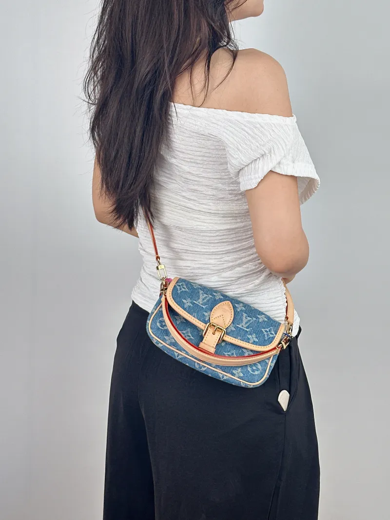 Louis Vuitton Crossbody Bag Diane Baguette Bag Blue nano 19 × 6 × 10.5 cm — on-model view 1 of 2