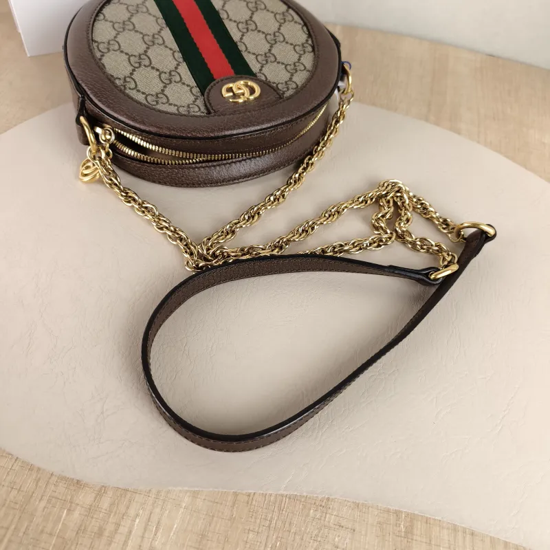 GUCCI Crossbody Bag Ophidia GG Round Bag Monogram PVC Mini 18 × 4.5 × 18 cm — detail view 8 of 9