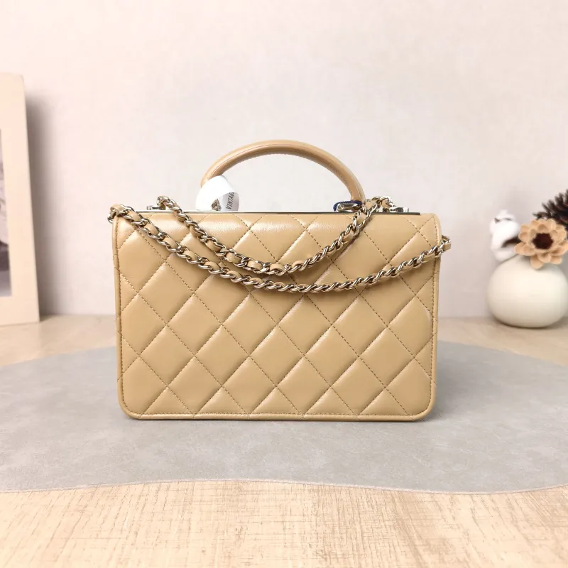 Chanel Crossbody Bag trendy cc woc Taupe Lambskin One Size 19.2 × 3.5 × 12.3 cm — cover view 5 of 6