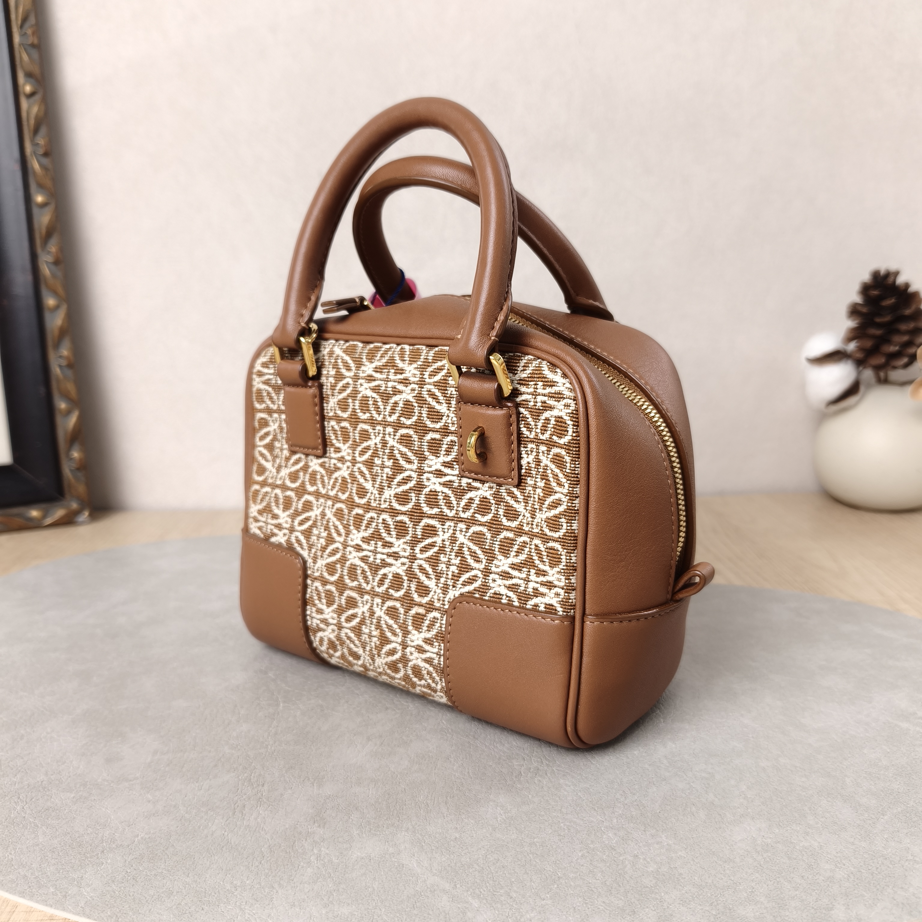 LOEWE Crossbody Bagamazona 16 Brown Canvas mini16 × 9 × 14 cm — cover view 5 of 5