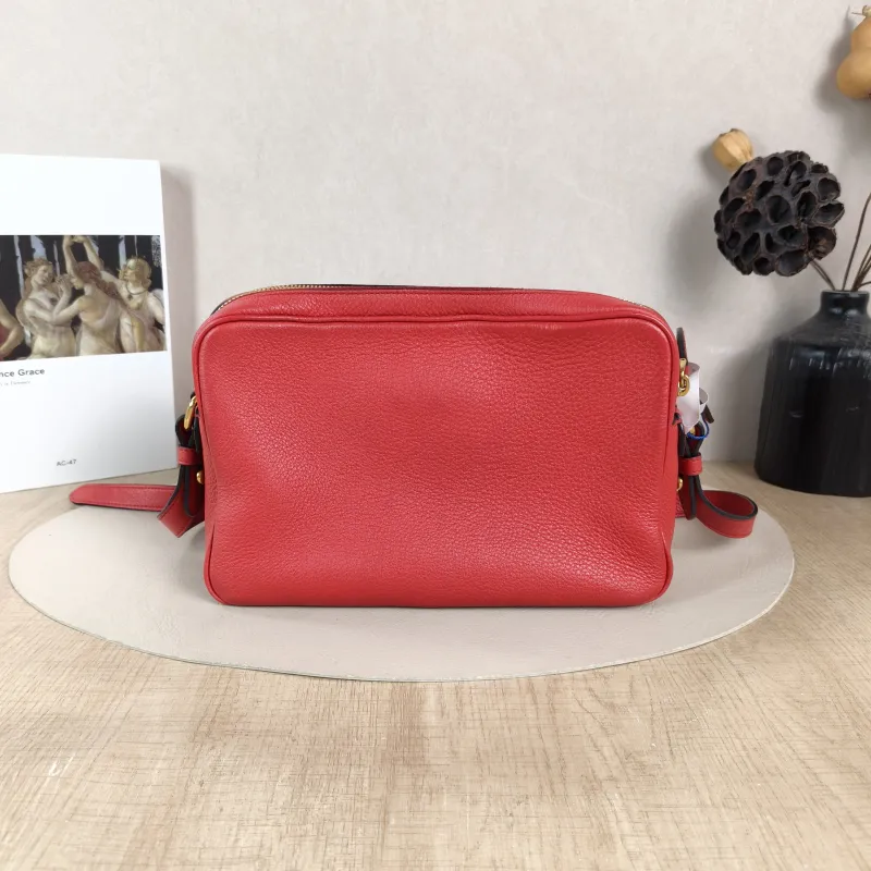 PRADA Crossbody Bag Camera Bag Red Calfskin One Size 24 × 9 × 16 cm — cover view 3 of 5