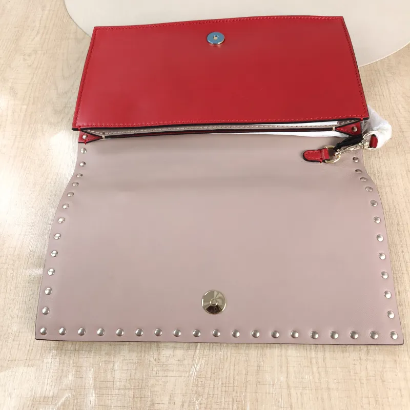 Valentino Clutch Clutch Red Calfskin One Size 28 × 3 × 17 cm — detail view 7 of 10