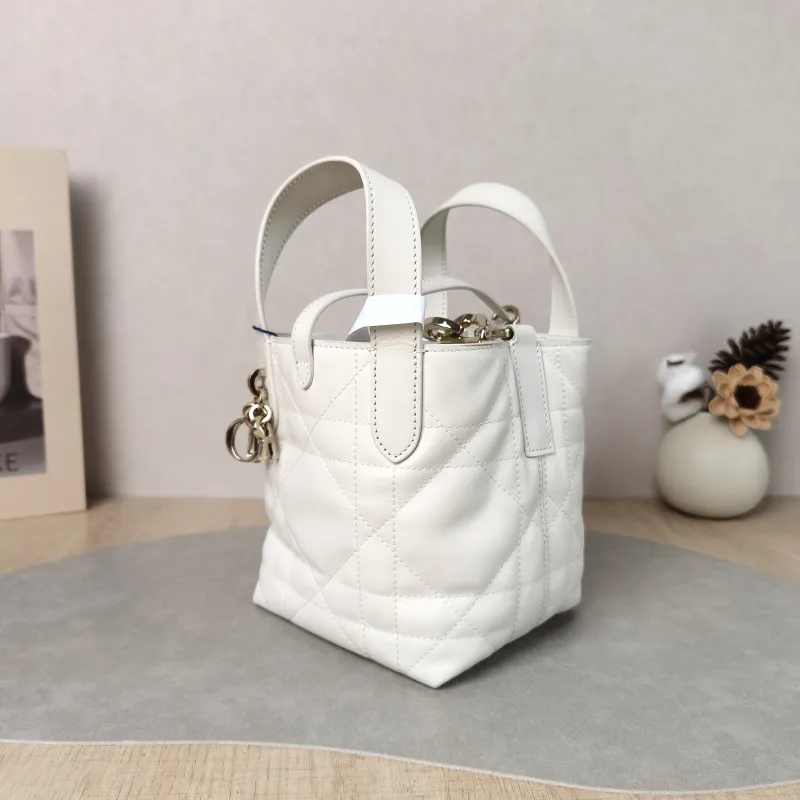 DIOR Shoulder Bag TOUJOURS Edition White Calfskin Mini 13 × 12 × 15 cm — cover view 5 of 6