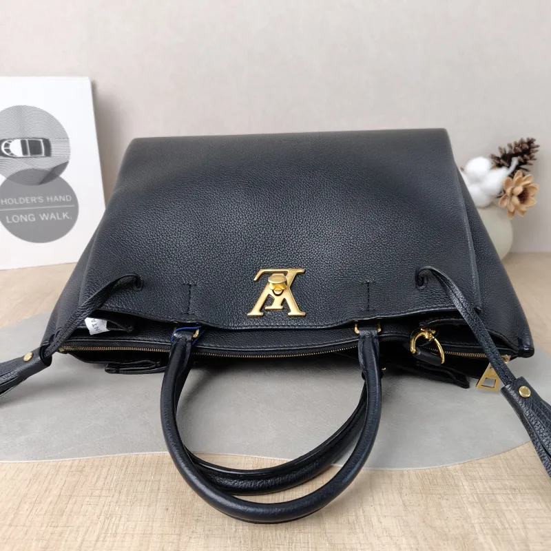 Louis Vuitton Crossbody Bag LOCKMETO Top Handle Bag Black Calfskin One Size 38 × 15.5 × 24 cm — detail view 11 of 11