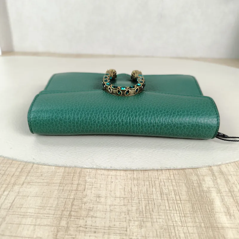 GUCCI Crossbody Bag Dionysus Green Calfskin Mini 16.5 × 4.5 × 10 cm — detail view 11 of 12