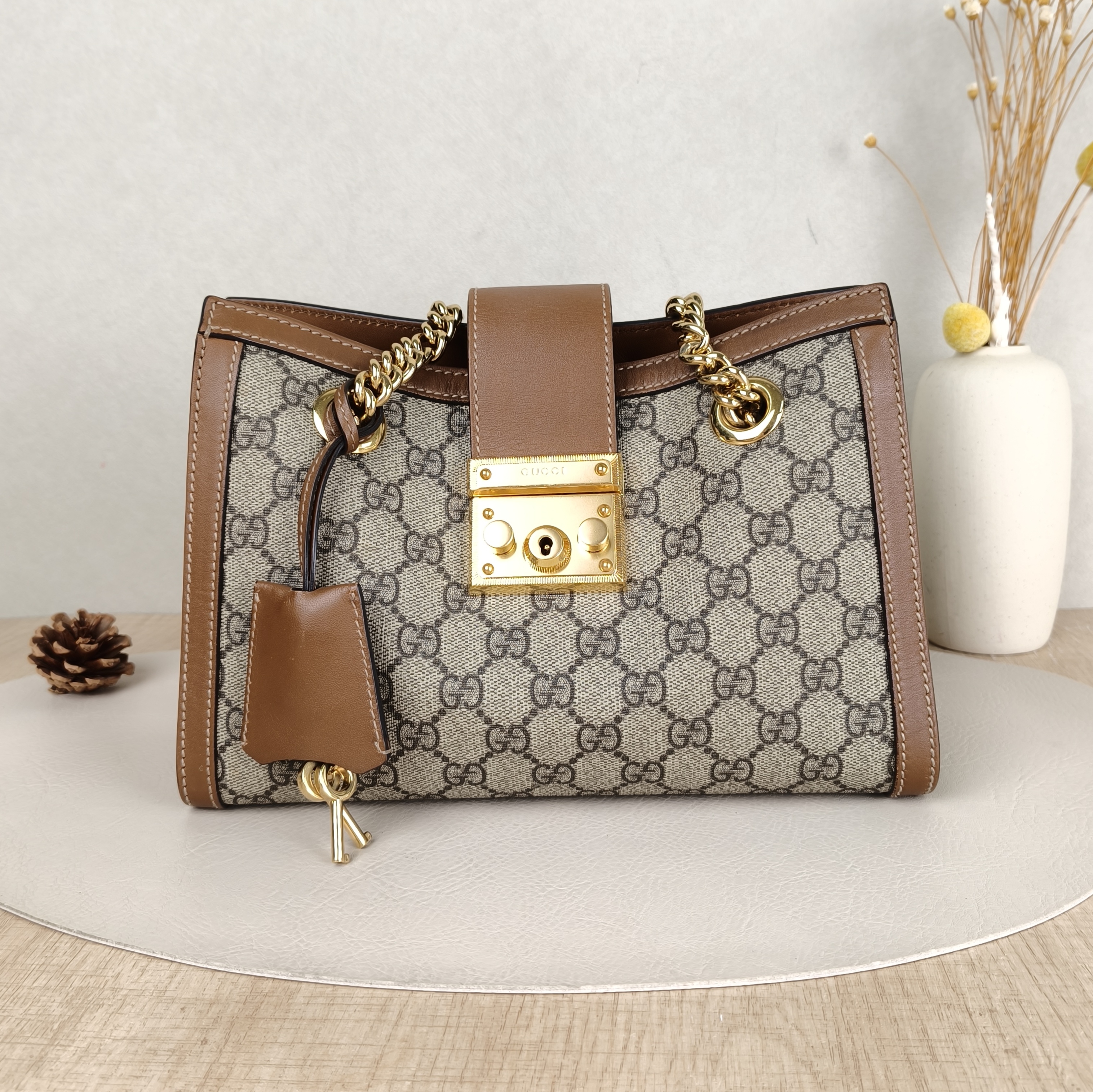 GUCCI Shoulder Bag Padlock Tote Monogram PVC Medium26 × 10 × 18 cm