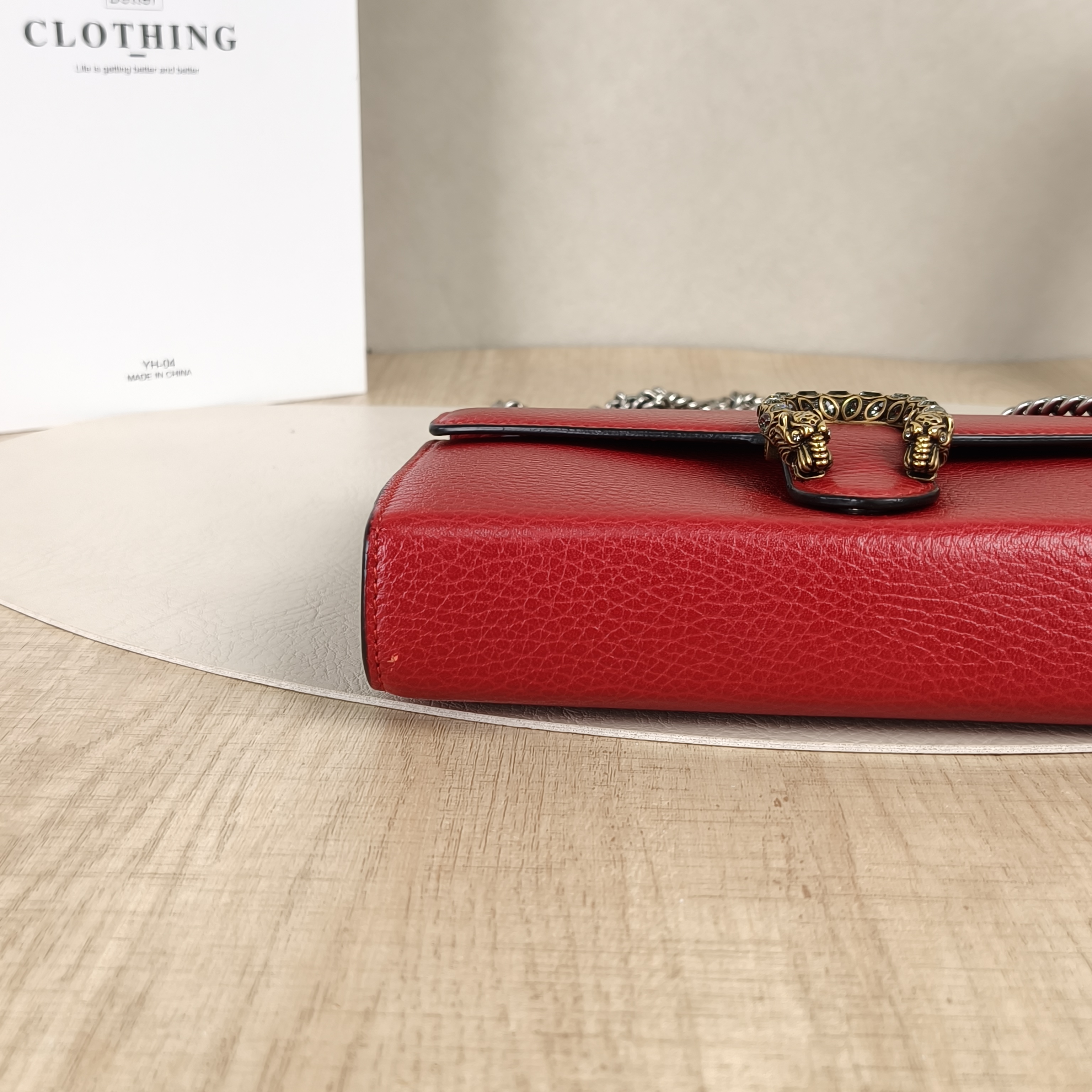 GUCCI Crossbody Bag Dionysus Collection Wallet woc Red Calfskinmini20 × 6 × 13 cm — cover view 8 of 8