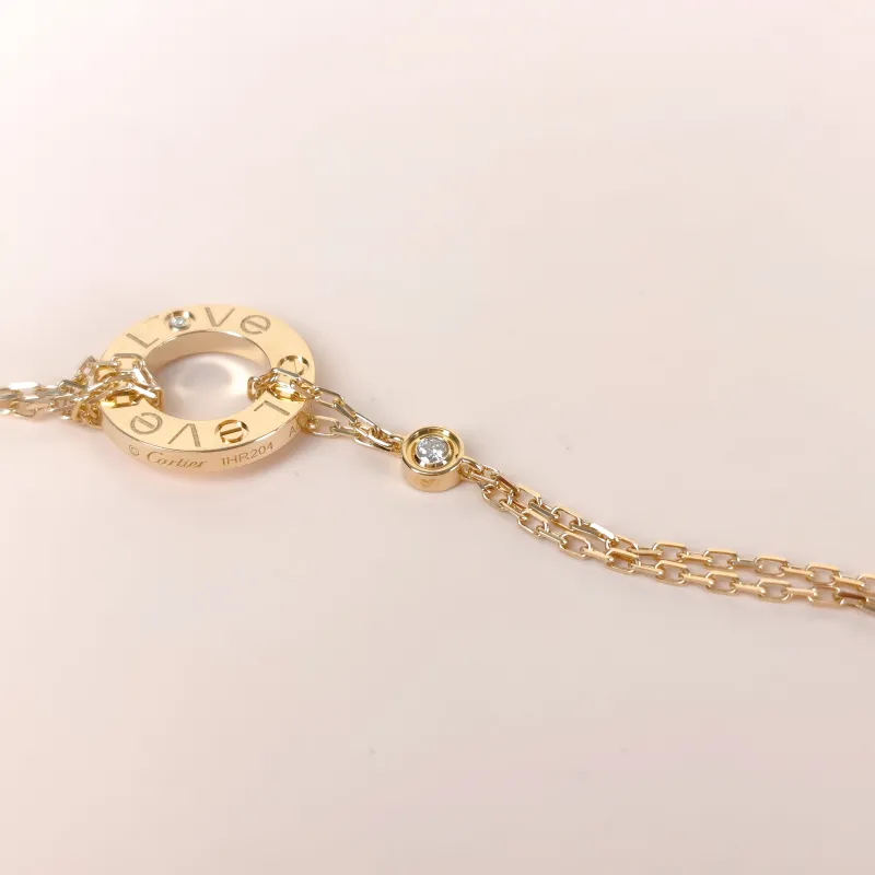 CARTIER Necklace LOVE Collection Pendant 2 Diamond Yellow Gold 18KY ellow Gold Small Edition 40cm — cover view 5 of 7