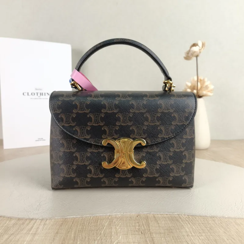 CELINE Top Handle Bag TEEN NINO Top Handle Bag Monogram PVC Small 20 × 8 × 13 cm