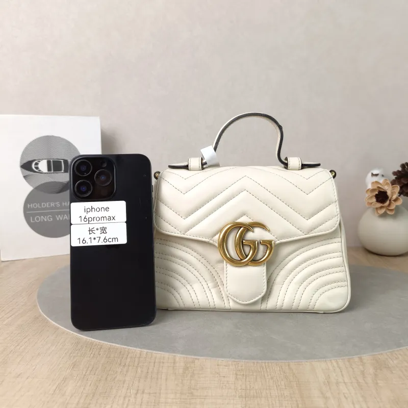 GUCCI Crossbody Bag GG Marmont Marmont White Calfskinmini21 × 8 × 15.5 cm — cover view 4 of 6