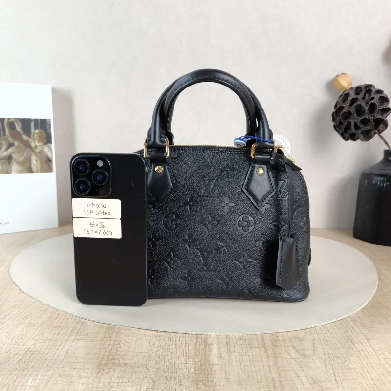 Louis Vuitton Top Handle Bag Alma BB Black Calfskin BB 23.5 × 11.5 × 17.5 cm — cover view 6 of 6